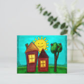 Postale Carte postale, Maisons heureuses (Debout devant)