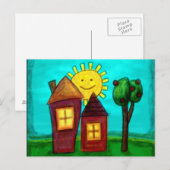 Postale Carte postale, Maisons heureuses (Devant / Derrière)