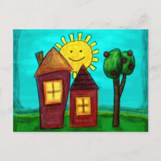 Postale Carte postale, Maisons heureuses (Devant)