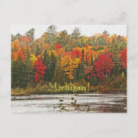 CARTE POSTALE/MICHIGAN !/COULEUR DE CHUTE VIBRANTE