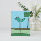 Postale Carte postale, Oiseau Mignon et Arbre (Debout devant)