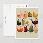 Postale Carte postale. Oiseaux drôles (Devant / Derrière)