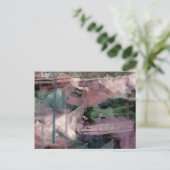 Postale Carte postale, peinture abstraite, rose vert bleu  (Debout devant)