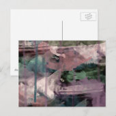 Postale Carte postale, peinture abstraite, rose vert bleu  (Devant / Derrière)