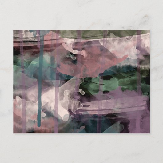 Postale Carte postale, peinture abstraite, rose vert bleu  (Devant)