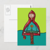 Postale Carte postale, Petit Chaperon Rouge mignon (Devant / Derrière)