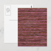Postale Carte postale, rayures peintes, rose et marron (Devant / Derrière)