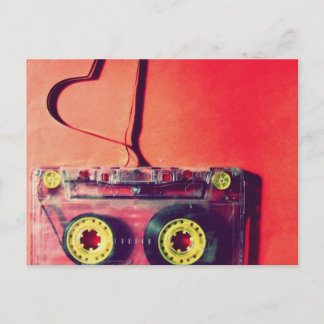 Postale carte postale, rétro, cassette, amour, coeur
