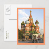 Postale carte postale, "St Basil's, Moscou" (Devant / Derrière)
