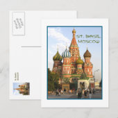 Postale carte postale, "St Basil's, Moscou" (Devant / Derrière)
