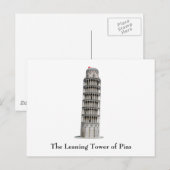 Postale Carte postale: Tour penchée de Pise : (Devant / Derrière)