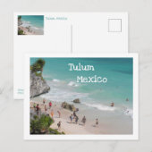POSTALE CARTE POSTALE/TULUM, MEXIQUE/RUINES AU-DESSUS DE L (Devant / Derrière)