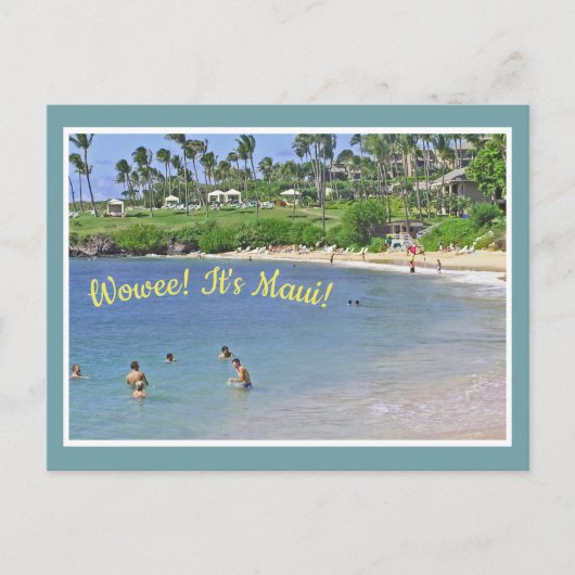 Postale Carte postale/ "WOWEE! C'EST MAUI !/PLAGE&PALMIERS (Devant)
