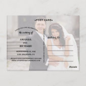 POSTALE CARTE POSTCARD MARIAGE SCRIPT ÉLÉGANTE (Dos)