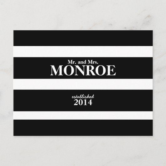 POSTALE CARTE POSTCARD MARIAGE STRIPES CLASSIQUES (Devant)