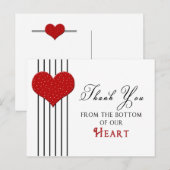 Postale CARTE POSTCARD Merci - COEUR ROUGE - (Devant / Derrière)