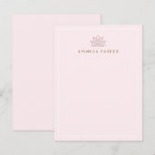 Postale Carte pour notes de guérison stylisé lotus rose fl (Devant / Derrière)