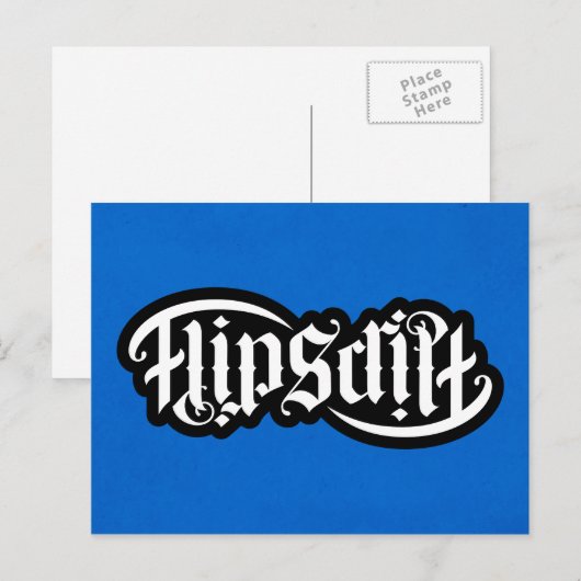 Postale Carte pour notes FlipScript Ambigram (Devant / Derrière)