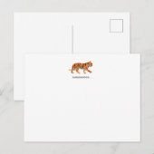 Postale Carte pour notes plat Tiger (Devant / Derrière)