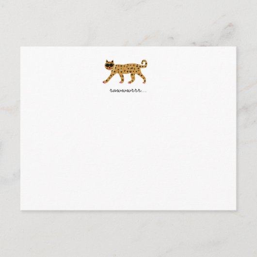 Postale Carte pour notes plat Tiger (Devant)