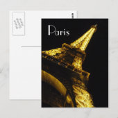Postale Carte pour notes Tour Eiffel Paris (Devant / Derrière)