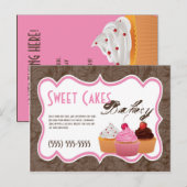 Postale Carte publicitaire Cup Cakes Boulangerie Douceurs (Devant / Derrière)