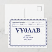 Postale Carte QSL à motif de bordure rétro (Devant / Derrière)