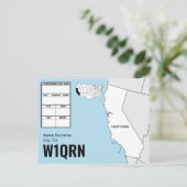Postale Carte QSL Carte de Californie (Debout devant)