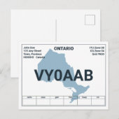 Postale Carte QSL de l'Ontario (Devant / Derrière)