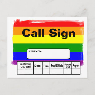 Postale Carte QSL Gay pride Rainbow Flag Ham Radio