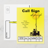 Postale Carte QSL Ham Operator Outdoor Silhouette (Devant / Derrière)