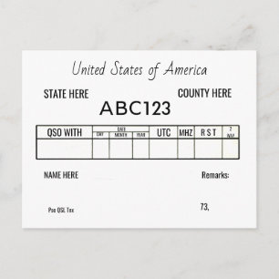 Postale Carte QSL Ham Radio Amateur Opérateurs Contacts
