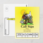 Postale Carte QSL Ham Radio Mountain Climat (Devant / Derrière)