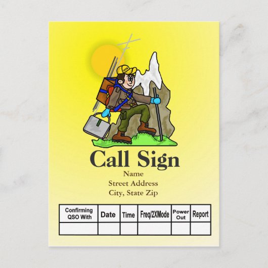 Postale Carte QSL Ham Radio Mountain Climat (Devant)