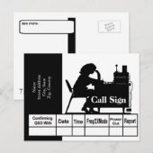 Postale Carte QSL Silhouette pour opérateur radio de jambo (Devant / Derrière)