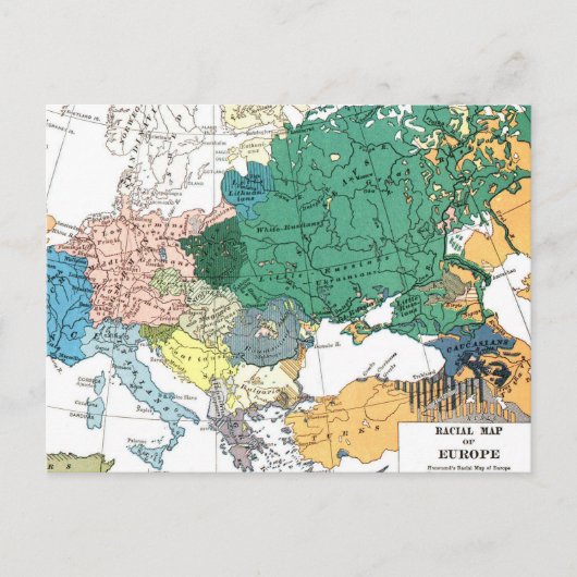 Postale Carte raciale de l'Europe (Devant)