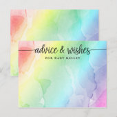 Postale Carte Rainbow Baby shower Conseils et Wings (Devant / Derrière)