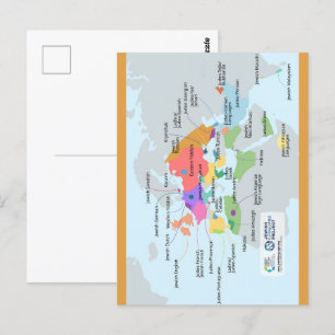 Postale Carte recadrée des langues juives