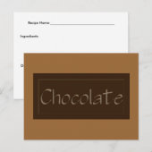 Postale Carte Recette au chocolat foncé (Devant / Derrière)