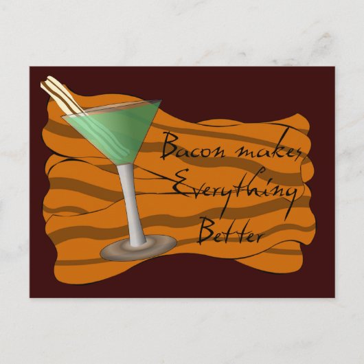 Postale Carte Recette Bacon Martini (Devant)