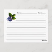 Postale Carte Recette Blueberries (Dos)