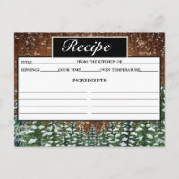 Carte Recette bois et pin de neige noir