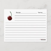Postale Carte Recette Bowl Of Cherries (Dos)