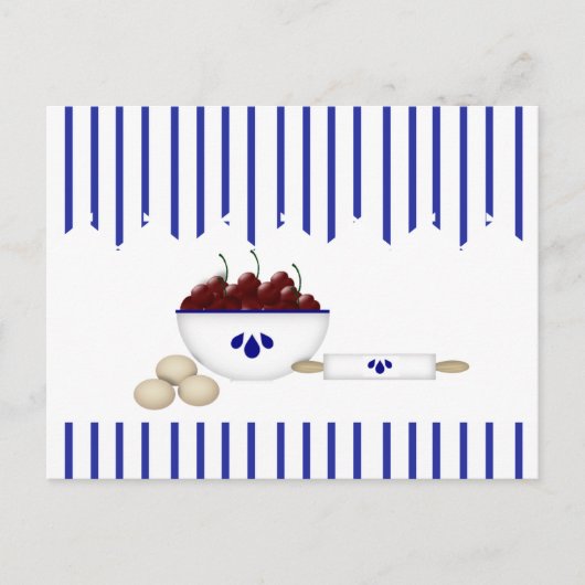 Postale Carte Recette Bowl Of Cherries (Devant)