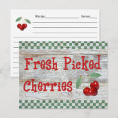 Postale Carte Recette Cerises fraîches cuites (Devant / Derrière)