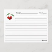 Postale Carte Recette Cerises fraîches cuites (Dos)