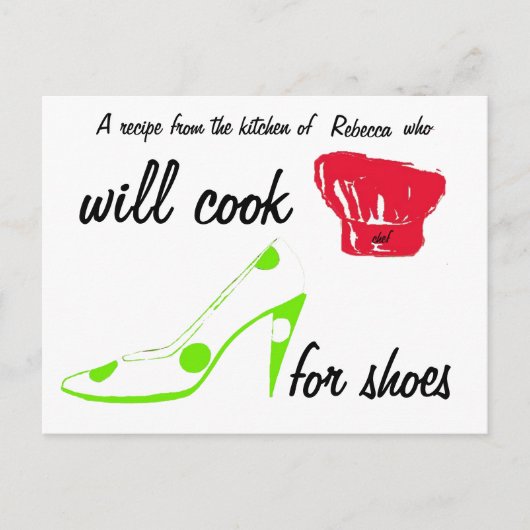 Postale Carte Recette Chaussures (Devant)