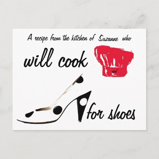Postale Carte Recette Chaussures (Devant)