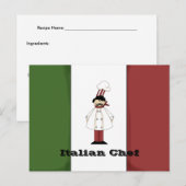 Postale Carte Recette Chef Italien #1 (Devant / Derrière)