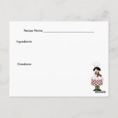 Postale Carte Recette Chef Italien #2 (Dos)